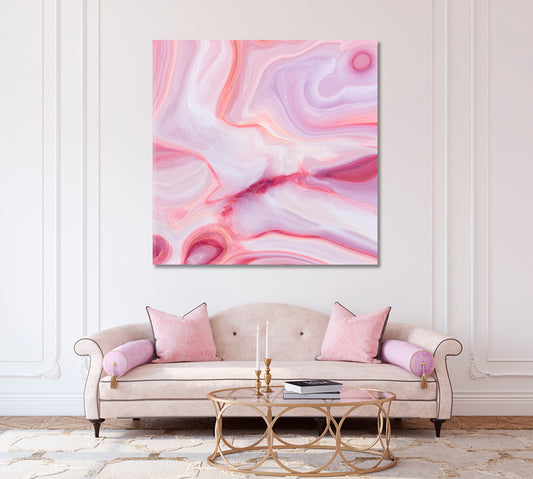 Pink Marble Pattern Canvas Print-Canvas Print-CetArt-1 panel-12x12 inches-CetArt