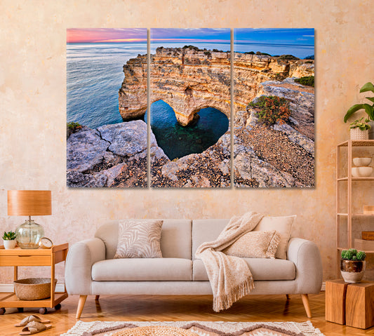 Heart Arch on Coast of Algarve Portugal Canvas Print-Canvas Print-CetArt-1 Panel-24x16 inches-CetArt