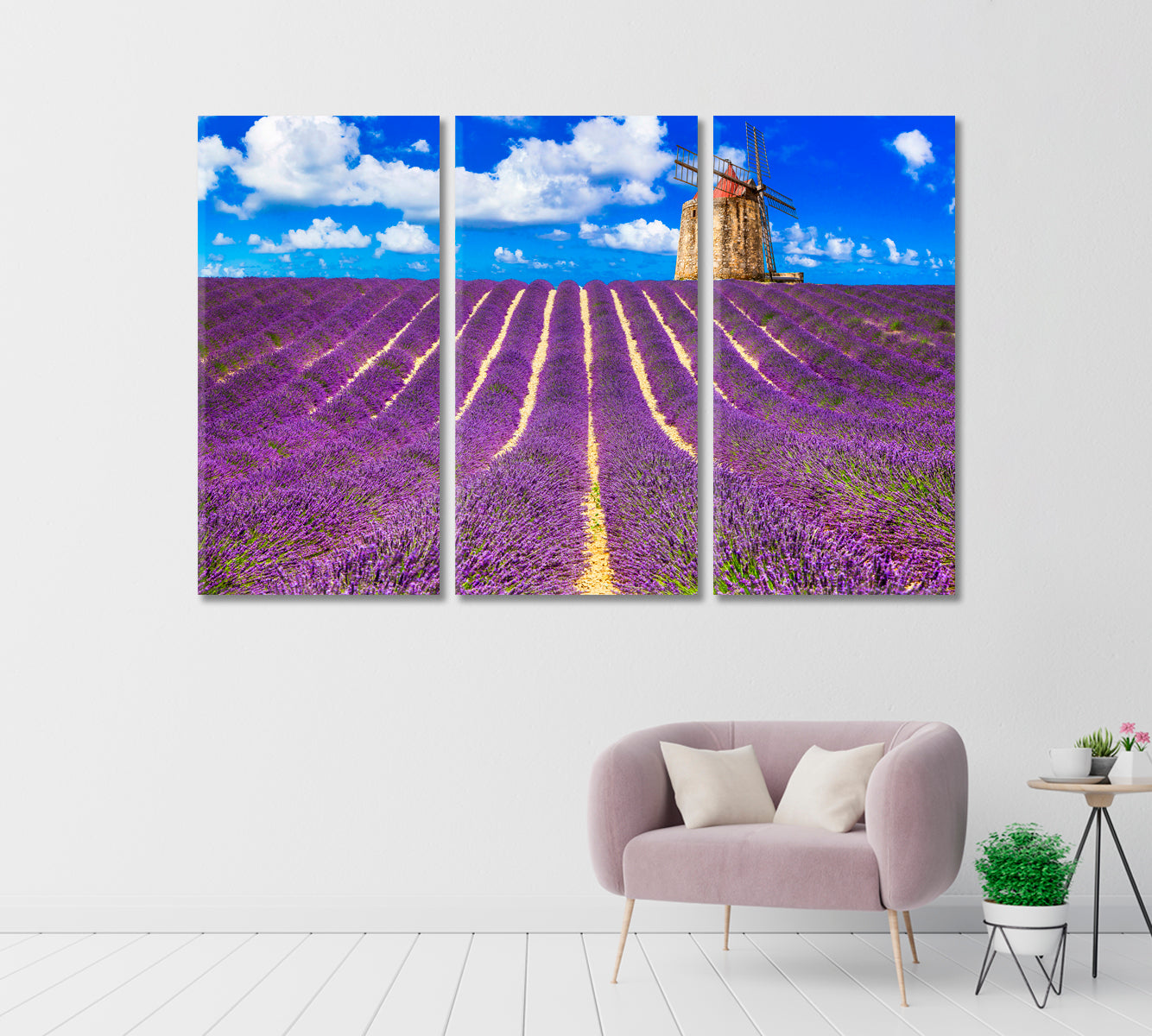 Blooming Lavender Fields Provence France Canvas Print-CetArt-1 Panel-24x16 inches-CetArt