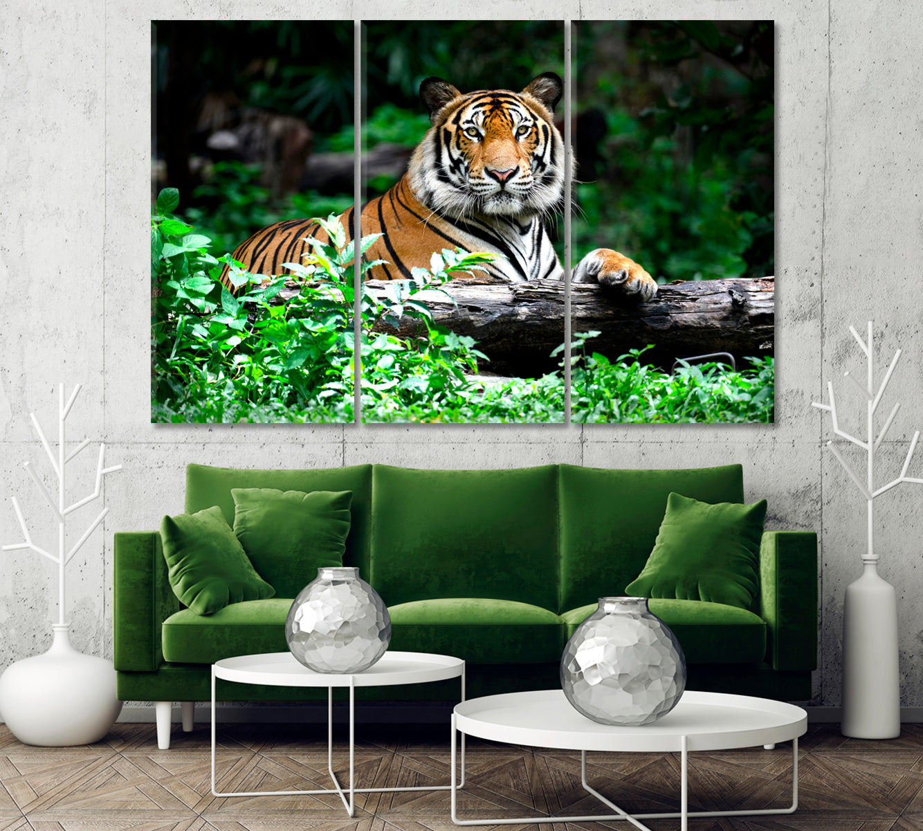 Bengal Tiger Resting in the Forest Canvas Print-Canvas Print-CetArt-1 Panel-24x16 inches-CetArt