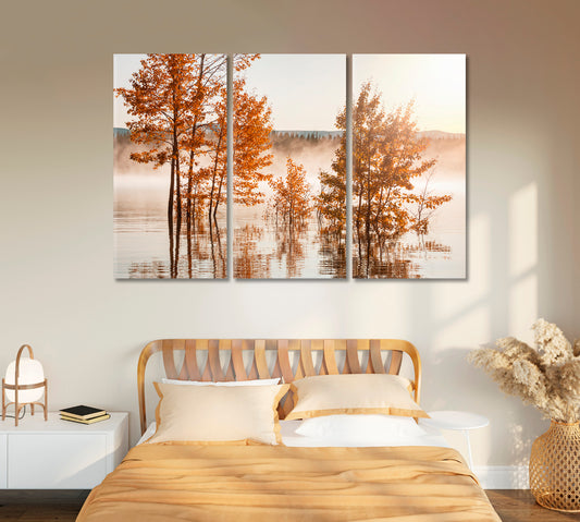 Beautiful Lake in Autumn Canvas Print-Canvas Print-CetArt-1 Panel-24x16 inches-CetArt
