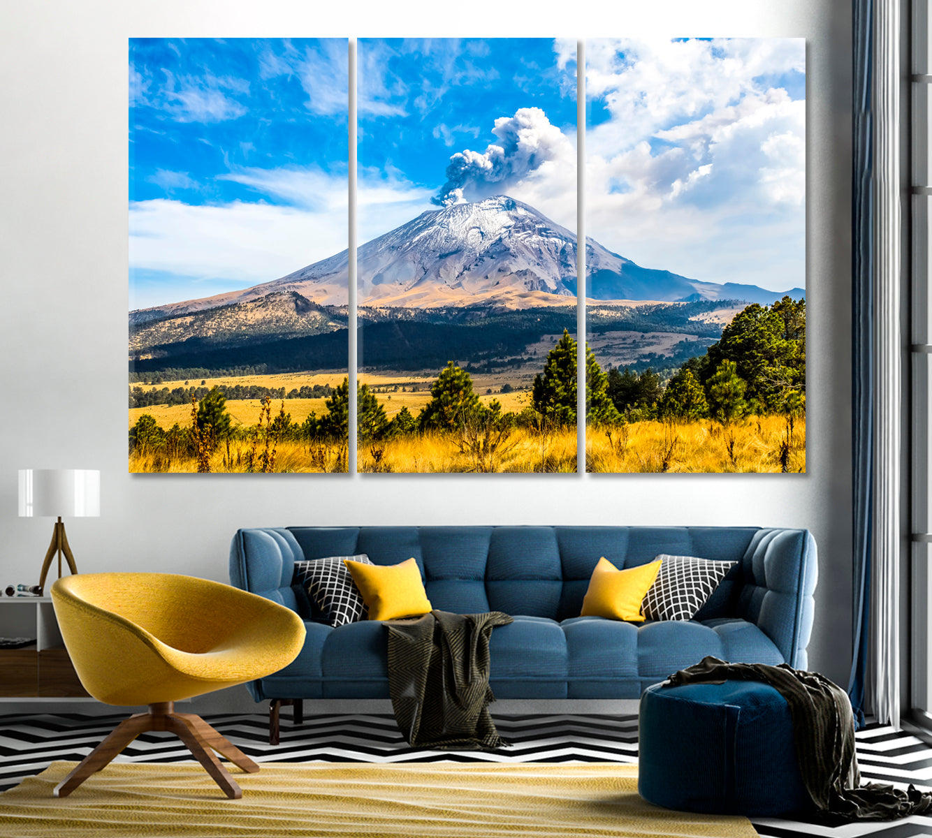 Active Popocatepetl Volcano in Mexico Canvas Print-Canvas Print-CetArt-1 Panel-24x16 inches-CetArt