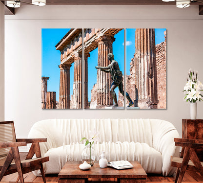 Ruins of Antique Temple of Apollo with Apollo Statue Canvas Print-Canvas Print-CetArt-1 Panel-24x16 inches-CetArt