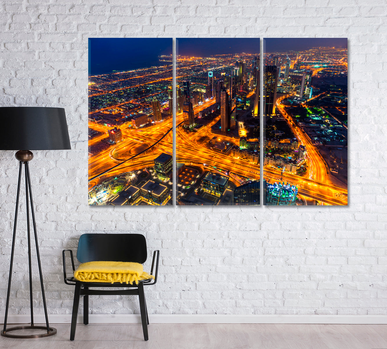 Dubai at Night UAE Canvas Print-Canvas Print-CetArt-1 Panel-24x16 inches-CetArt