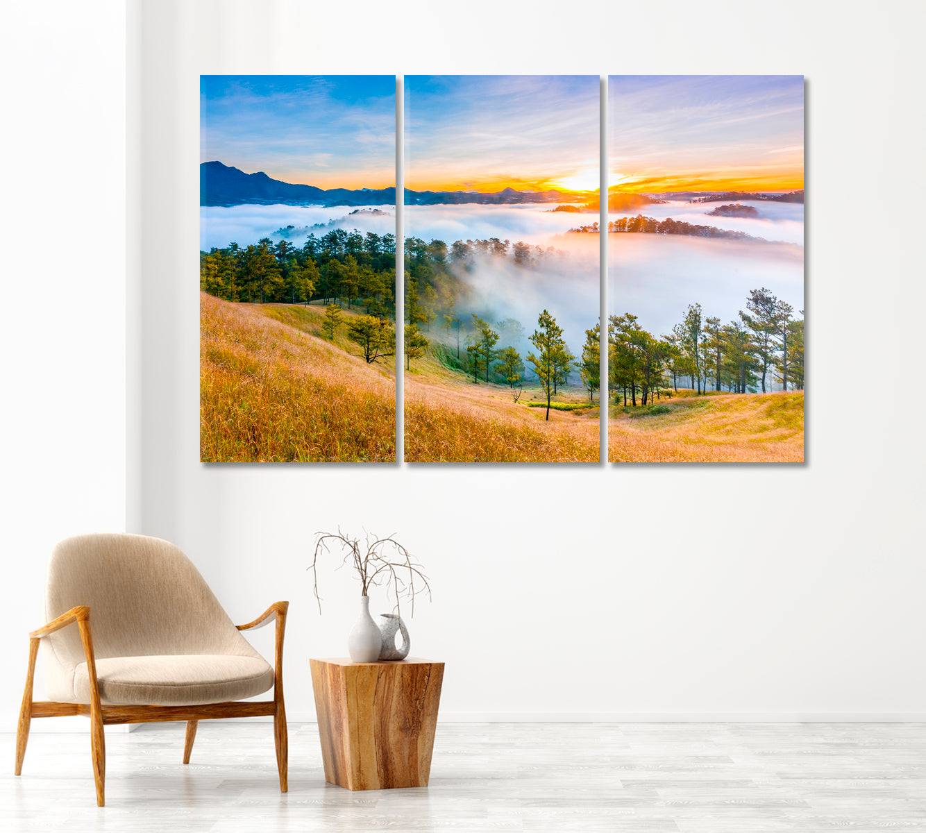 Sun Rises in Alpine Dalat Vietnam Canvas Print-Canvas Print-CetArt-1 Panel-24x16 inches-CetArt