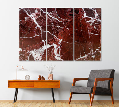 Dark Red Marble Canvas Print-Canvas Print-CetArt-1 Panel-24x16 inches-CetArt