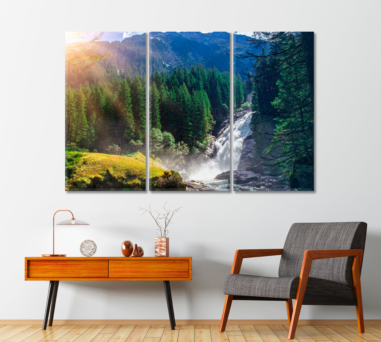 Krimml Waterfalls in High Tauern National Park Austria Canvas Print-Canvas Print-CetArt-1 Panel-24x16 inches-CetArt