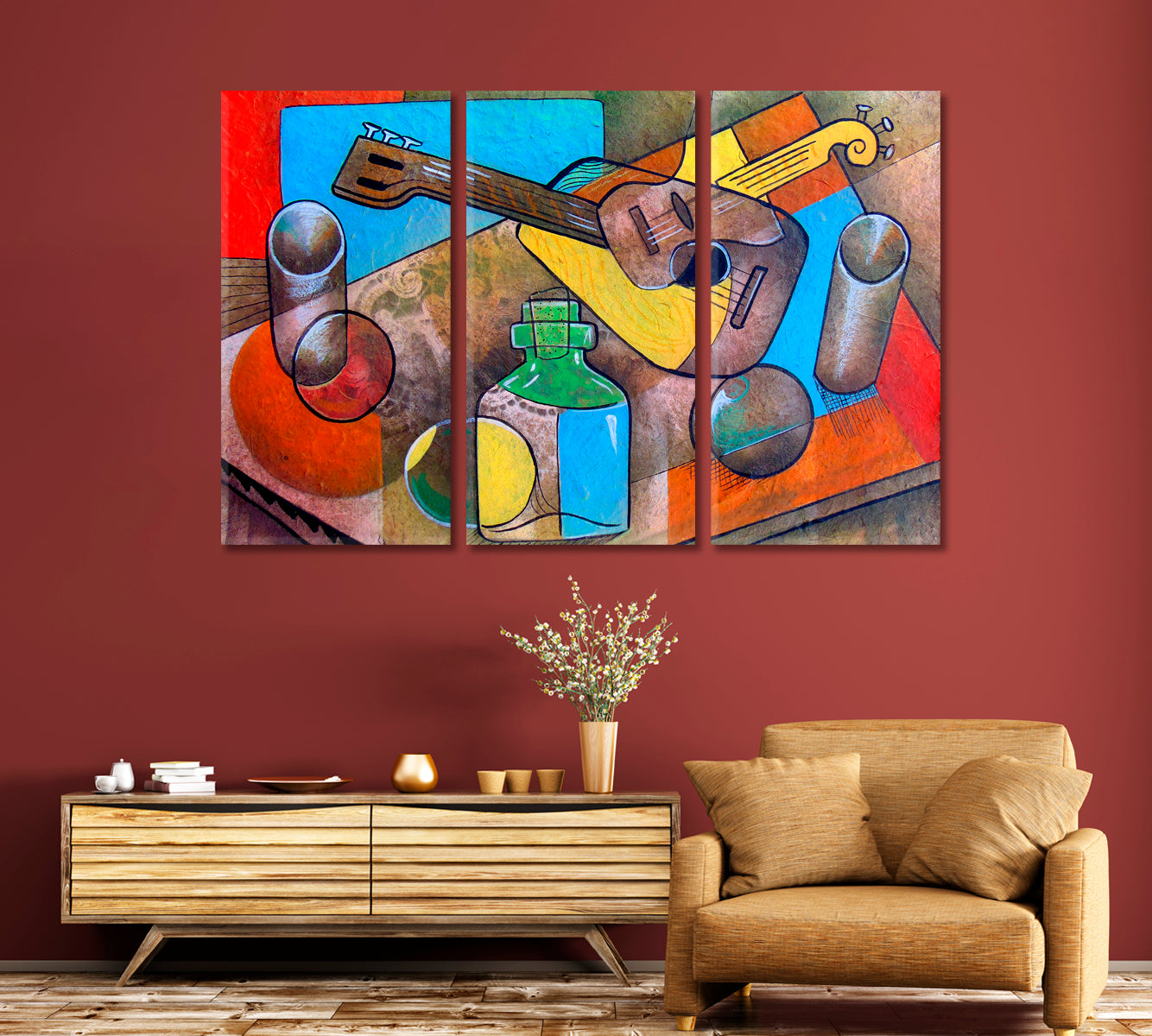 Cubism Still Life Painting Canvas Print-Canvas Print-CetArt-1 Panel-24x16 inches-CetArt