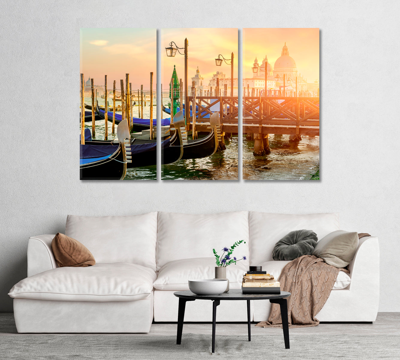 Gondolas in Grand Canal Venice Italy Canvas Print-Canvas Print-CetArt-1 Panel-24x16 inches-CetArt