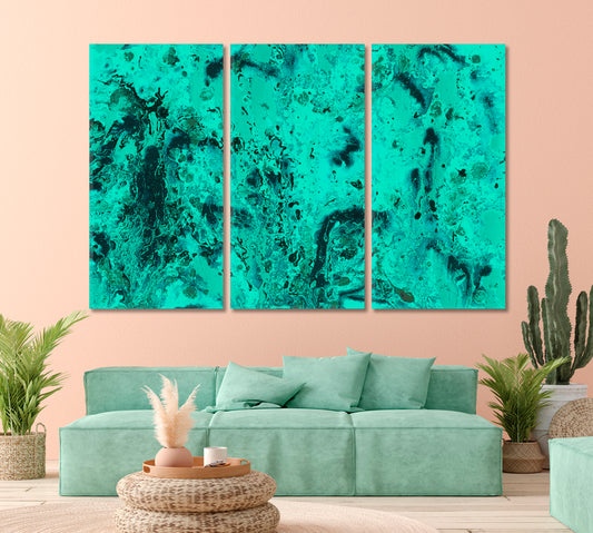 Abstract Turquoise Watercolor Splashes Canvas Print-Canvas Print-CetArt-1 Panel-24x16 inches-CetArt