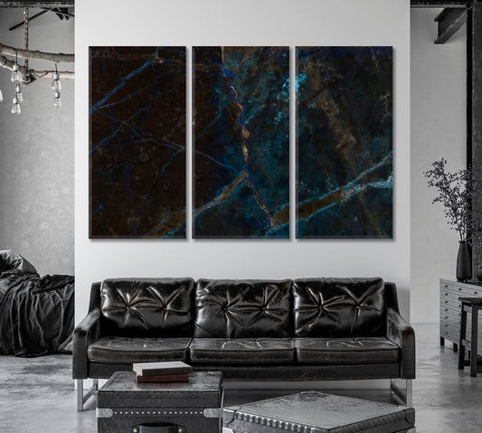 Abstract Natural Black Marble Canvas Print-Canvas Print-CetArt-1 Panel-24x16 inches-CetArt