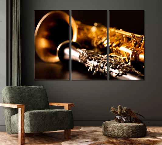 Saxophone and Clarinet Canvas Print-Canvas Print-CetArt-1 Panel-24x16 inches-CetArt