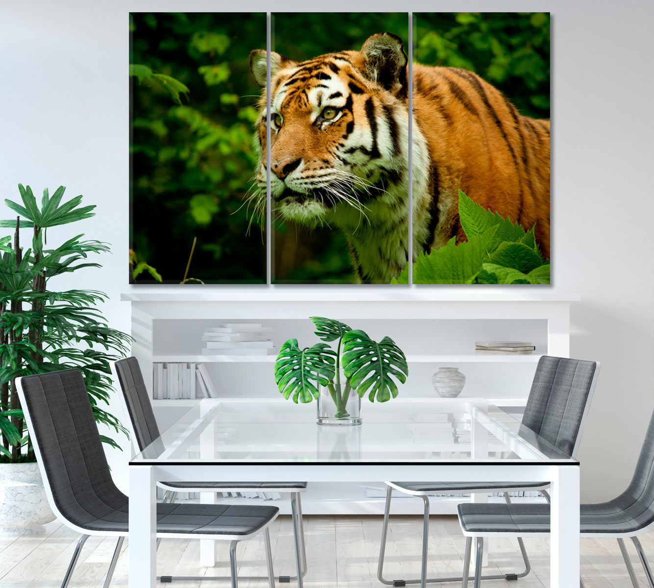 Tiger Face Wildlife Canvas Print-Canvas Print-CetArt-1 Panel-24x16 inches-CetArt