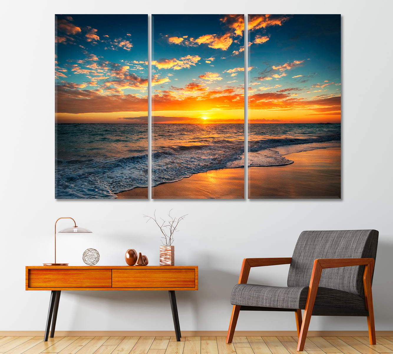 Sunrise over the Beach Punta Cana Canvas Print-Canvas Print-CetArt-1 Panel-24x16 inches-CetArt