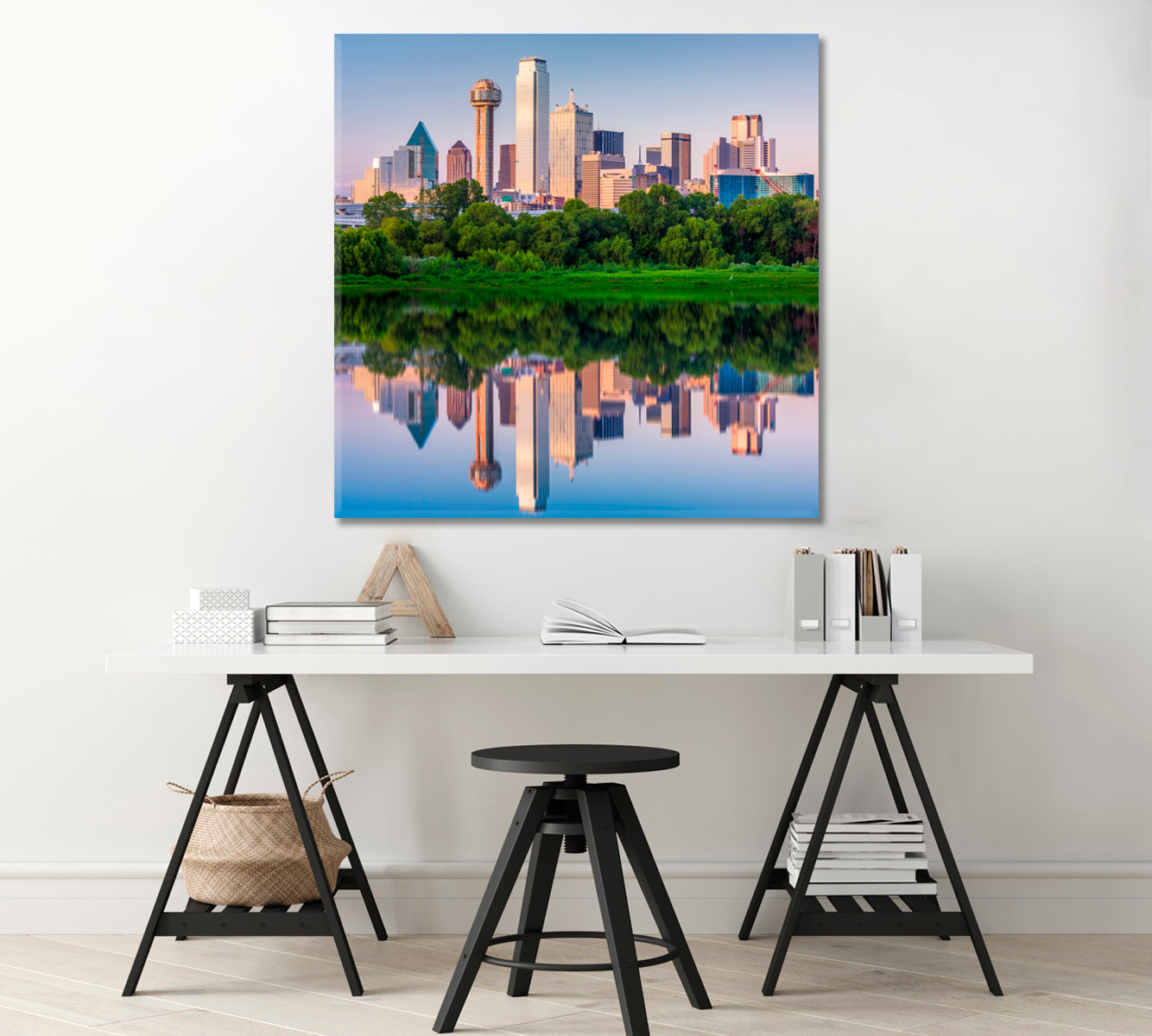 Dallas Skyline United States Canvas Print-Canvas Print-CetArt-1 panel-12x12 inches-CetArt