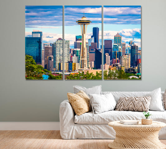 Space Needle Tower in Seattle Washington State USA Canvas Print-Canvas Print-CetArt-1 Panel-24x16 inches-CetArt