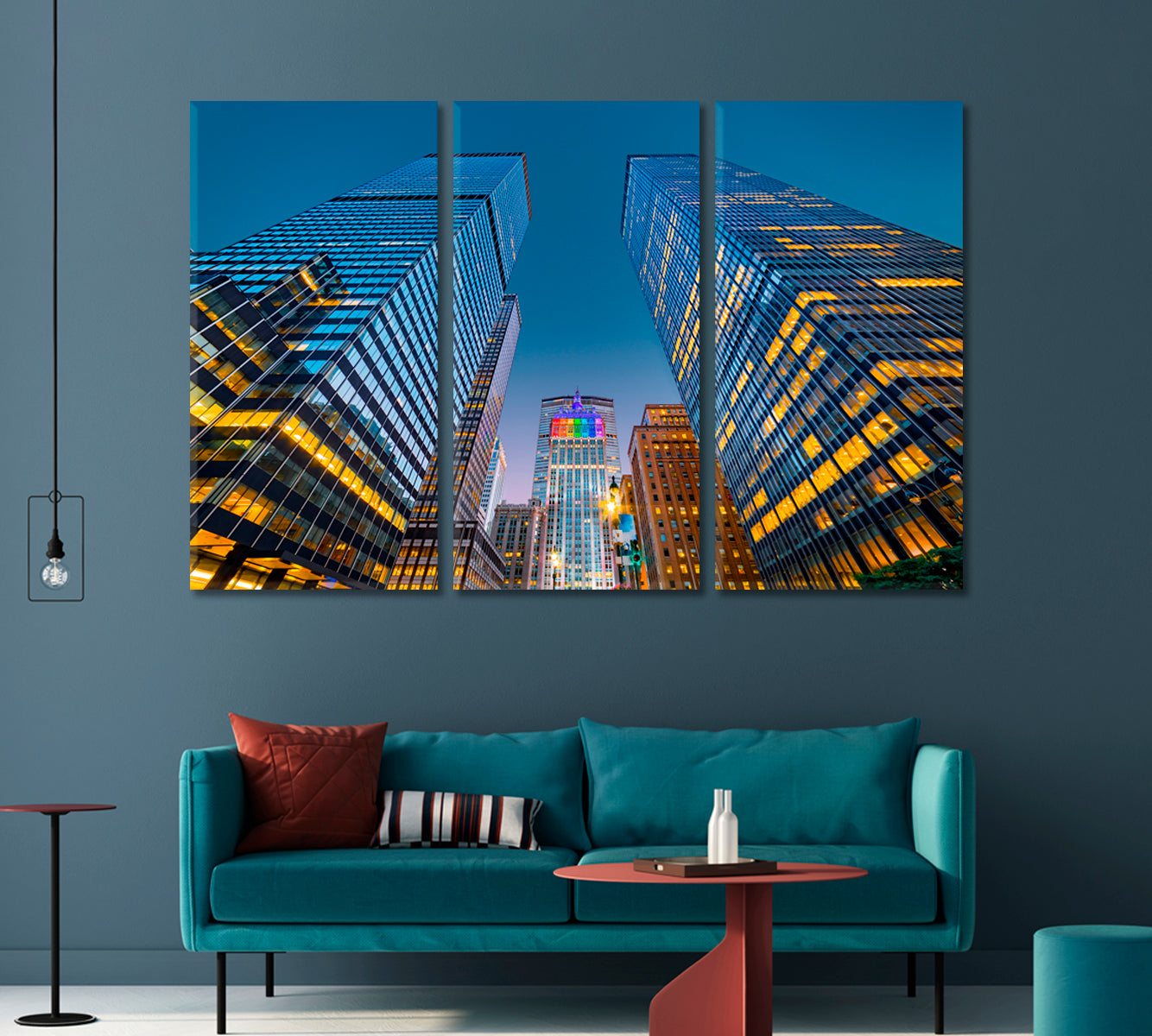New York Skyscrapers at Dusk Canvas Print-Canvas Print-CetArt-1 Panel-24x16 inches-CetArt