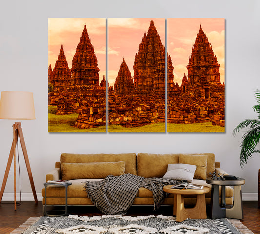 Prambanan Temple Indonesia Canvas Print-Canvas Print-CetArt-1 Panel-24x16 inches-CetArt