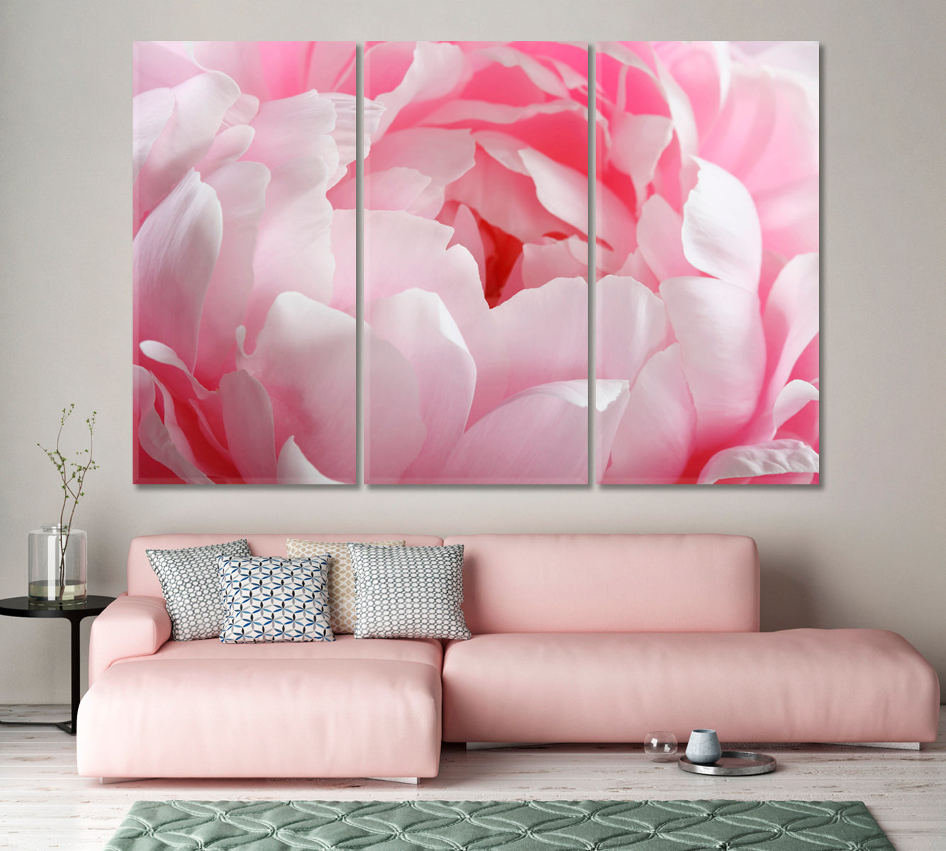 Delicate Peony Flower Canvas Print-Canvas Print-CetArt-1 Panel-24x16 inches-CetArt