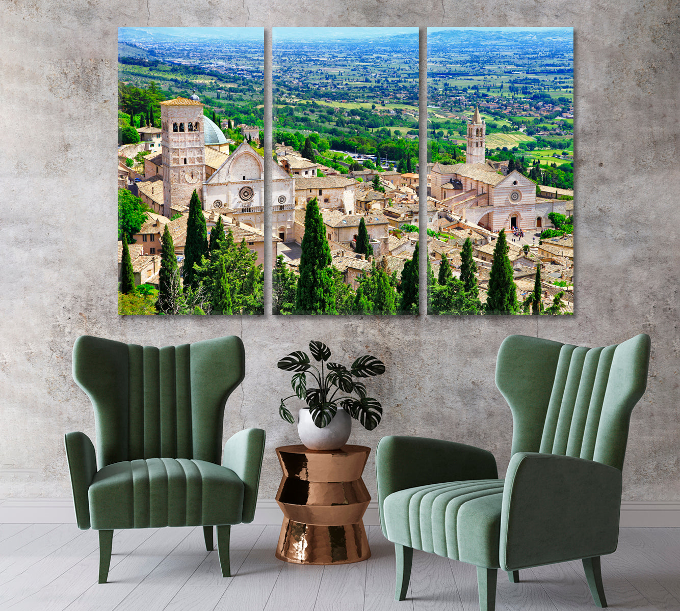 Medieval Assisi Town Umbria Italy Canvas Print-Canvas Print-CetArt-1 Panel-24x16 inches-CetArt