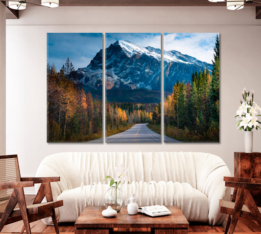 Road to Jasper National Park Canada Canvas Print-Canvas Print-CetArt-1 Panel-24x16 inches-CetArt