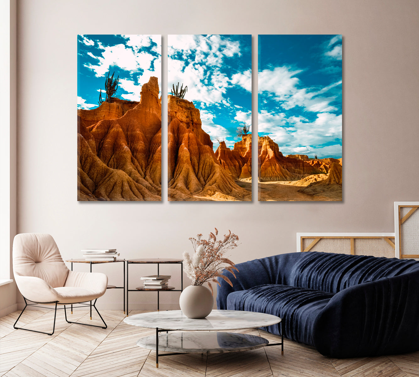 Big Orange Sand Stones of Tatacoa Desert Colombia Canvas Print-Canvas Print-CetArt-1 Panel-24x16 inches-CetArt