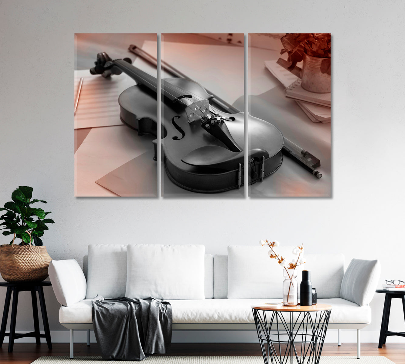 Violin in Soft Colors Canvas Print-Canvas Print-CetArt-1 Panel-24x16 inches-CetArt