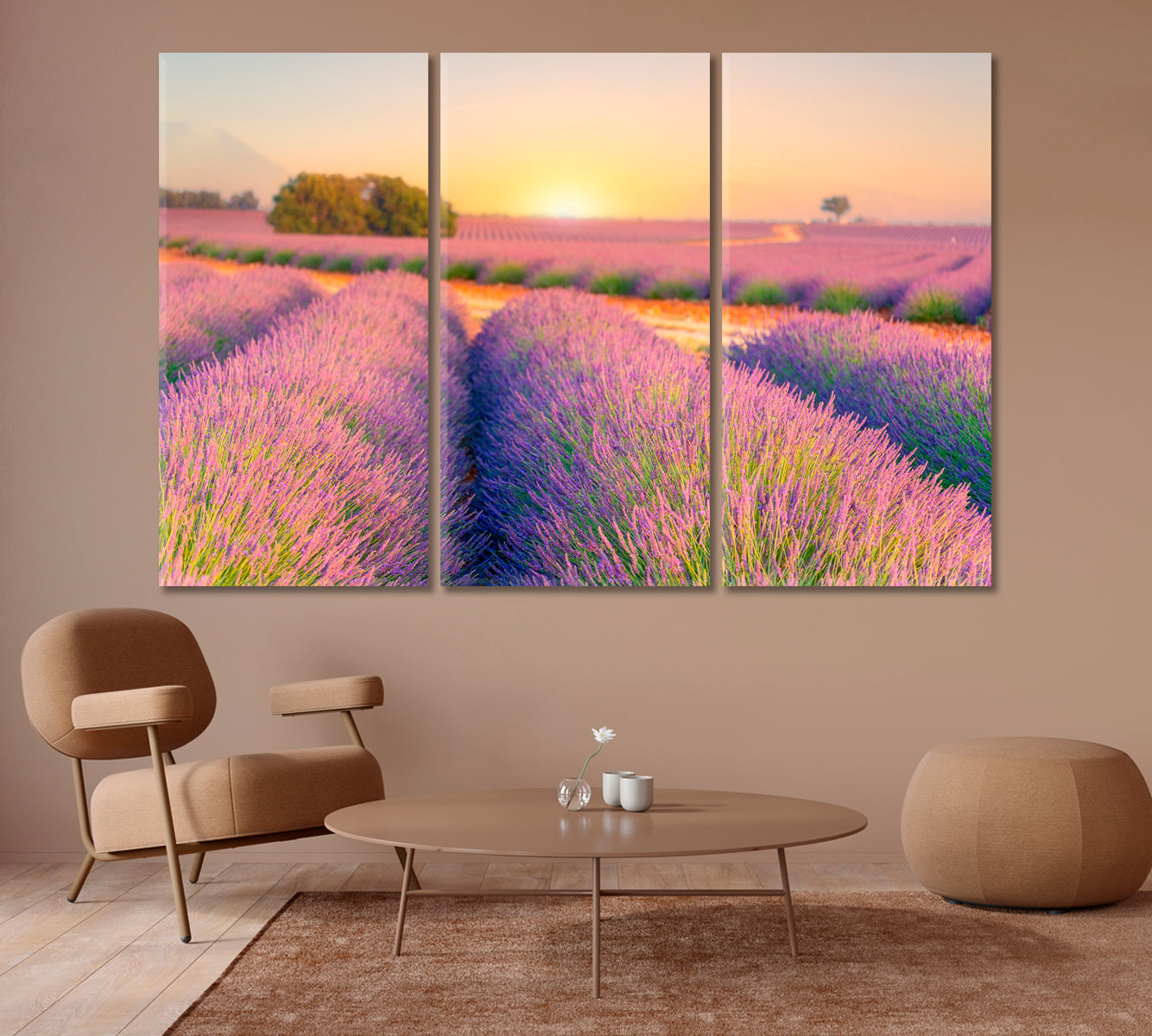 Sunrise over Lavender Fields Provence France Canvas Print-Canvas Print-CetArt-1 Panel-24x16 inches-CetArt