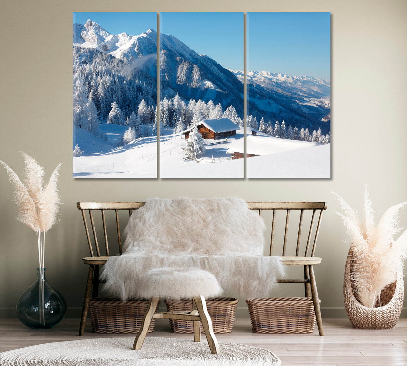 Winter Landscape in Austrian Alps Canvas Print-Canvas Print-CetArt-1 Panel-24x16 inches-CetArt