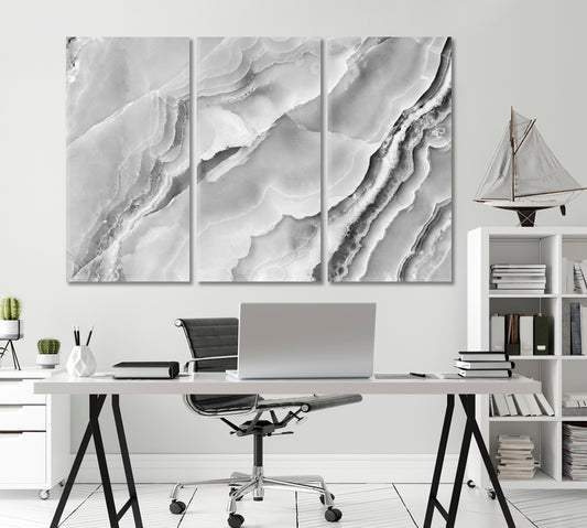 Natural White Marble Abstraction Canvas Print-Canvas Print-CetArt-1 Panel-24x16 inches-CetArt
