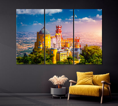 Panoramic View of Pena Palace Portugal Canvas Print-Canvas Print-CetArt-1 Panel-24x16 inches-CetArt