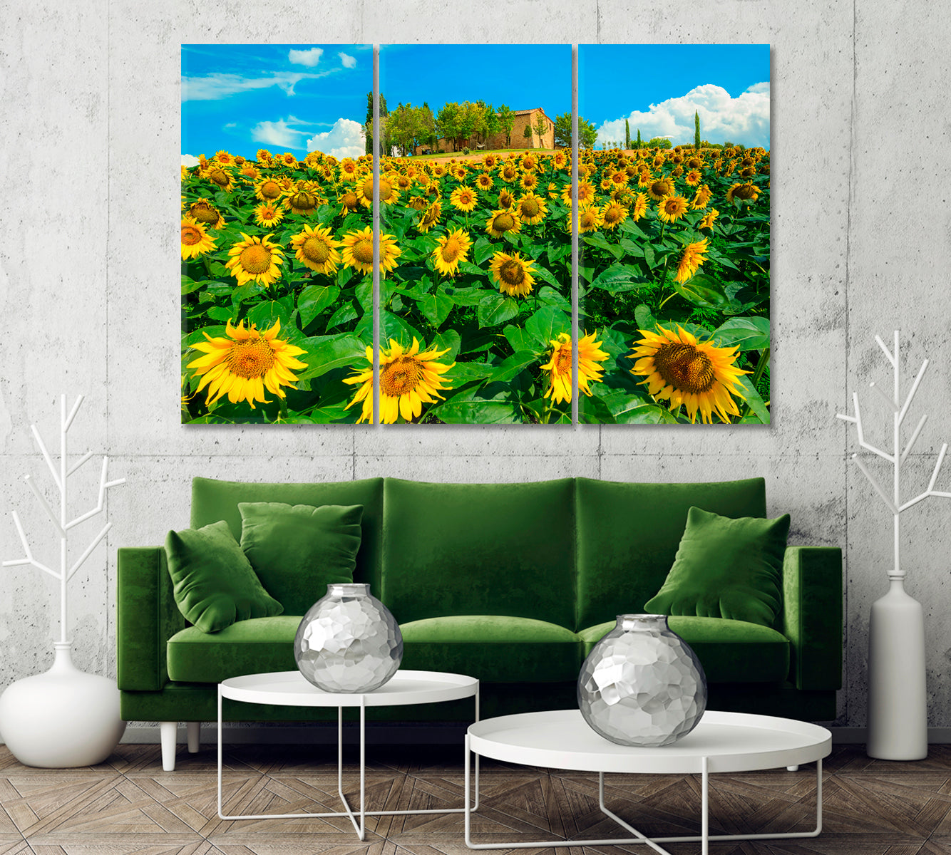 Sunflowers Field Canvas Print-Canvas Print-CetArt-1 Panel-24x16 inches-CetArt