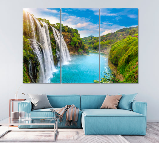 Majestic Huangoshu Falls Canvas Print-Canvas Print-CetArt-1 Panel-24x16 inches-CetArt