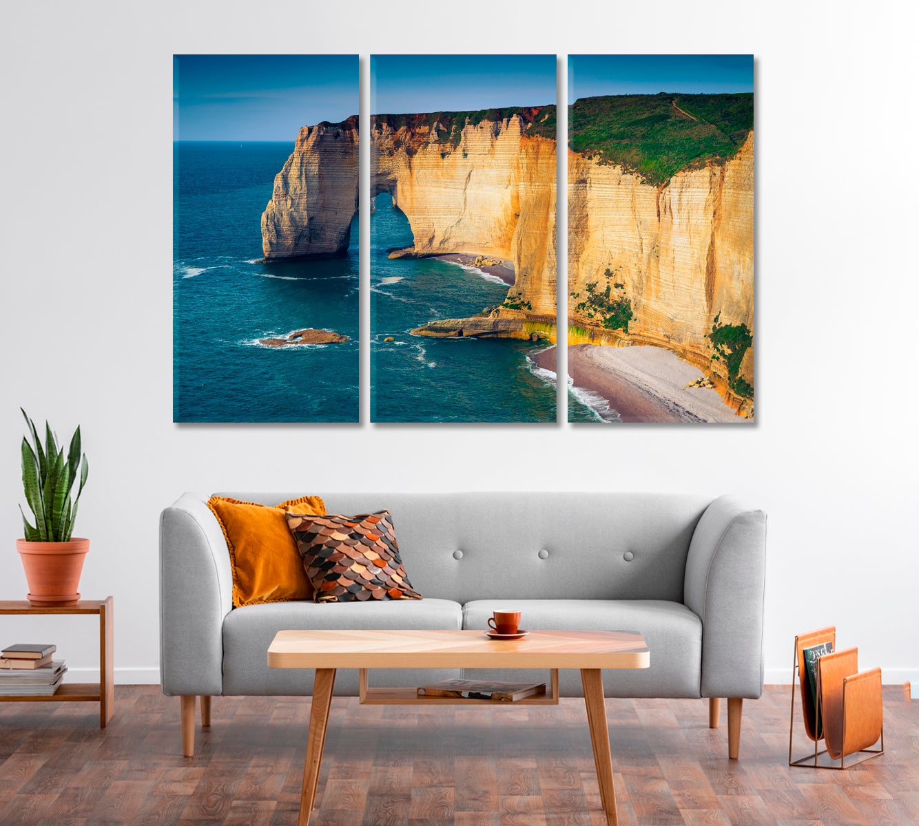 Atlantic Ocean Coastline with High Cliffs Canvas Print-Canvas Print-CetArt-1 Panel-24x16 inches-CetArt