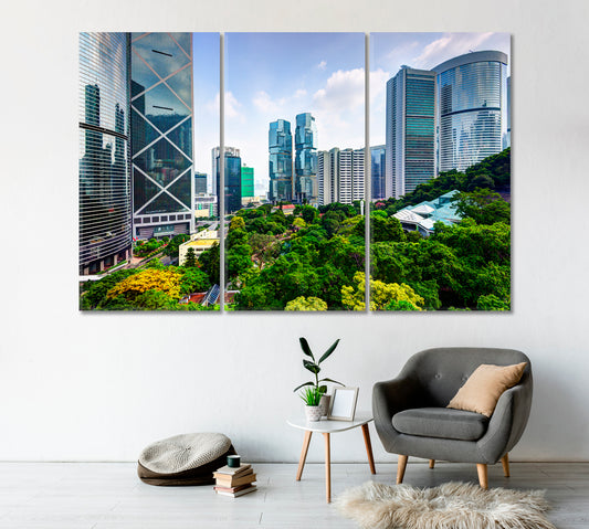 Hong Kong Skyscrapers China Canvas Print-Canvas Print-CetArt-1 Panel-24x16 inches-CetArt