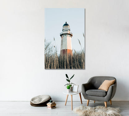 Lighthouse at Montauk Point State Park the Hamptons New York Canvas Print-Canvas Print-CetArt-1 panel-16x24 inches-CetArt