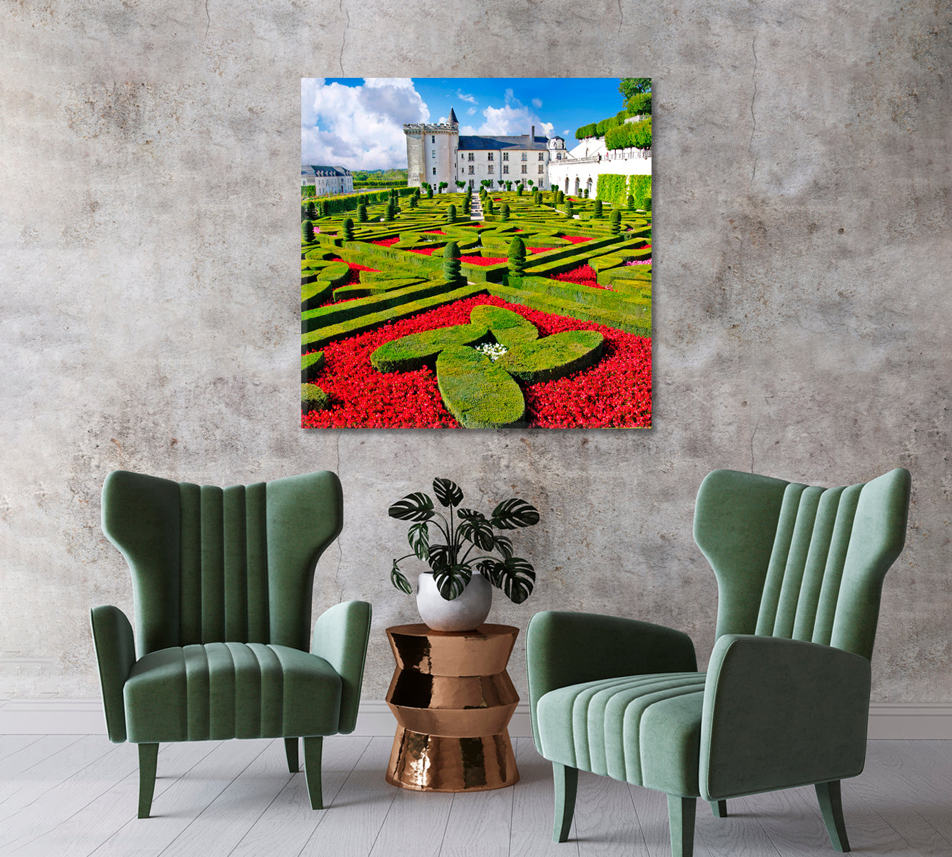 Beautiful Villandry Castle Loire Valley France Canvas Print-Canvas Print-CetArt-1 panel-12x12 inches-CetArt