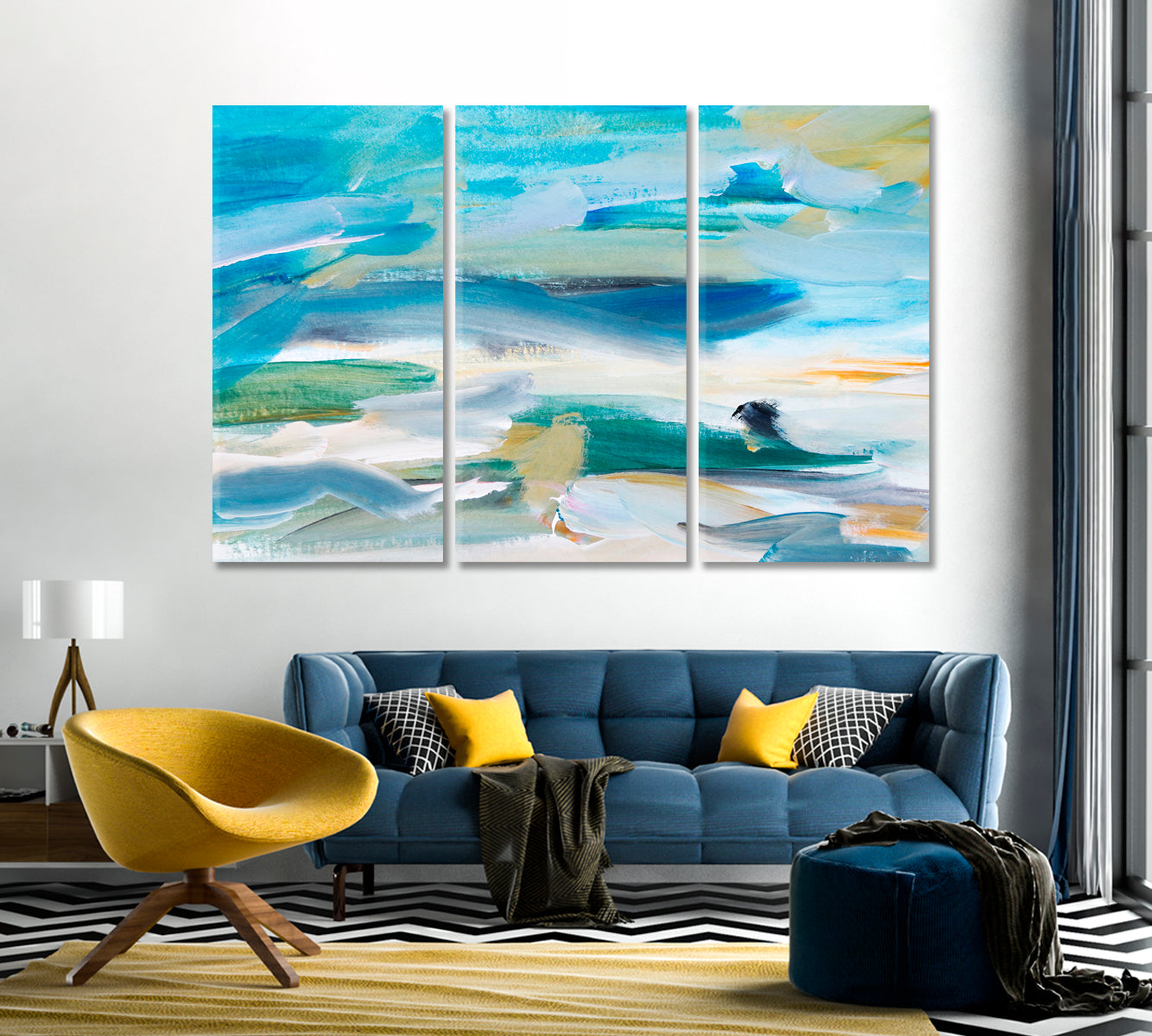 Abstract Blue Sea Canvas Print-Canvas Print-CetArt-1 Panel-24x16 inches-CetArt