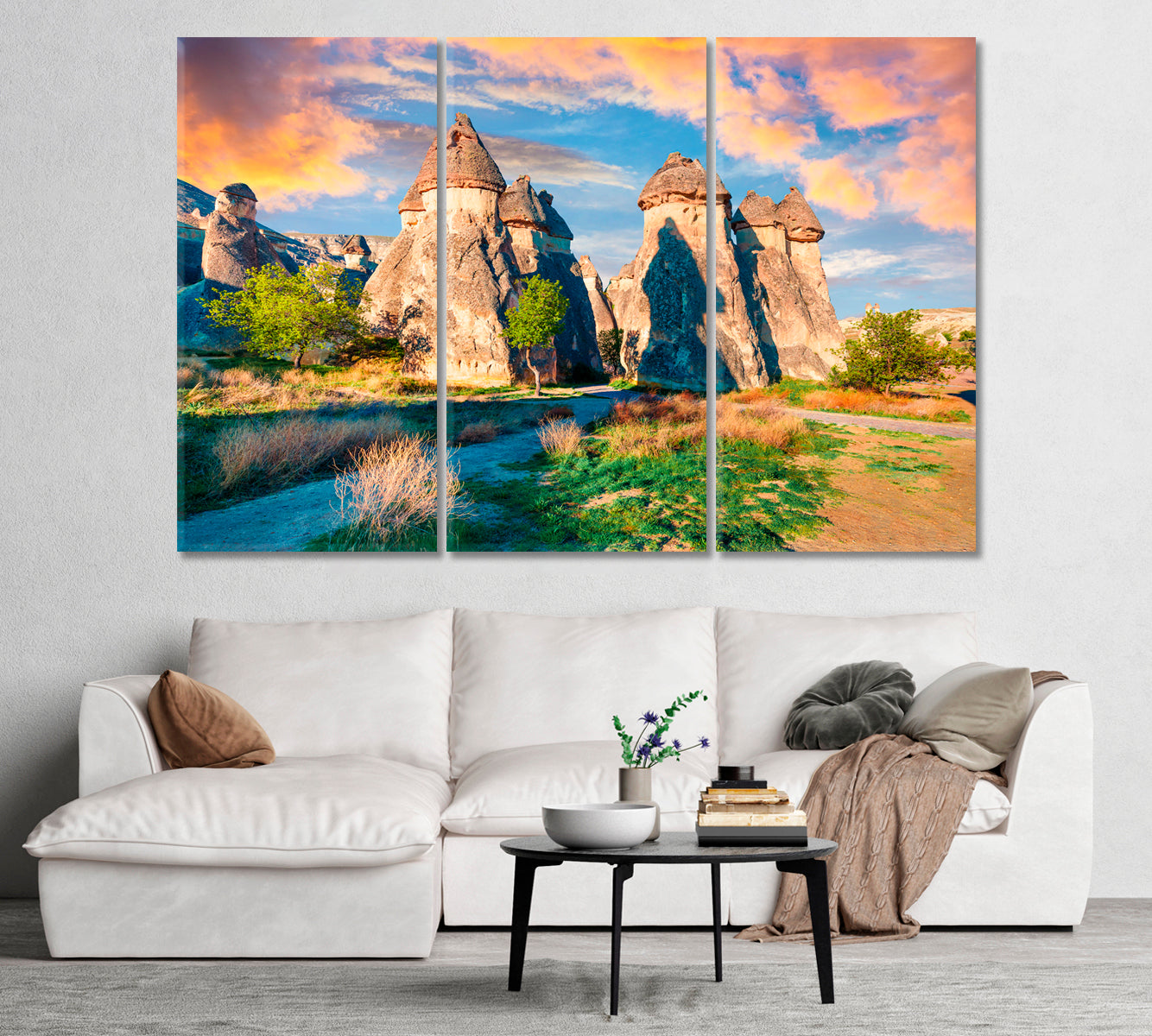 Valley of Magic Mushrooms Chavushin Cappadocia Canvas Print-Canvas Print-CetArt-1 Panel-24x16 inches-CetArt