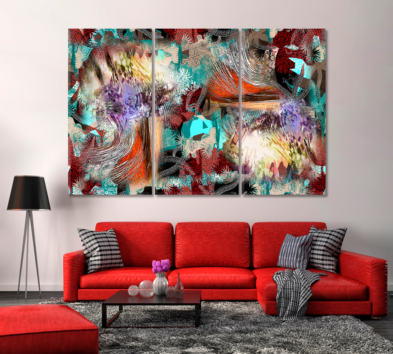 Abstract Swirls of Vibrant Colors Canvas Print-Canvas Print-CetArt-1 Panel-24x16 inches-CetArt