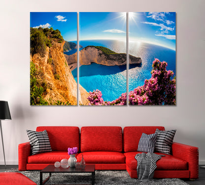 Blue Lagoon of Navagio Beach Zakynthos Island Greece Canvas Print-Canvas Print-CetArt-1 Panel-24x16 inches-CetArt