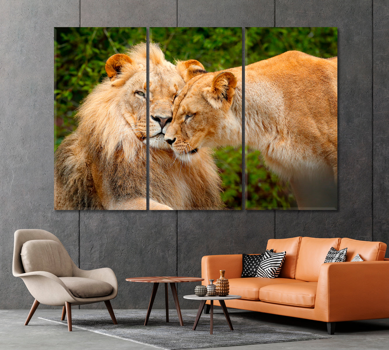 Pair of African Lions Chobe National Park Africa Canvas Print-Canvas Print-CetArt-1 Panel-24x16 inches-CetArt