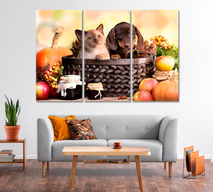 Puppy and Kitten Canvas Print-Canvas Print-CetArt-1 Panel-24x16 inches-CetArt