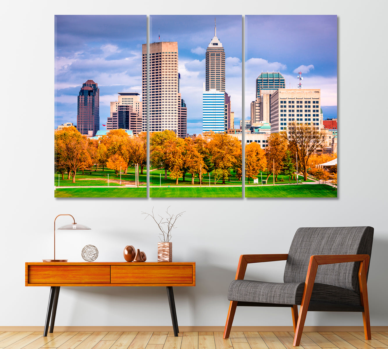 Autumn in Indiana USA Canvas Print-Canvas Print-CetArt-1 Panel-24x16 inches-CetArt