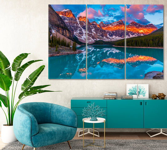 Moraine Lake in Banff National Park Canvas Print-Canvas Print-CetArt-1 Panel-24x16 inches-CetArt