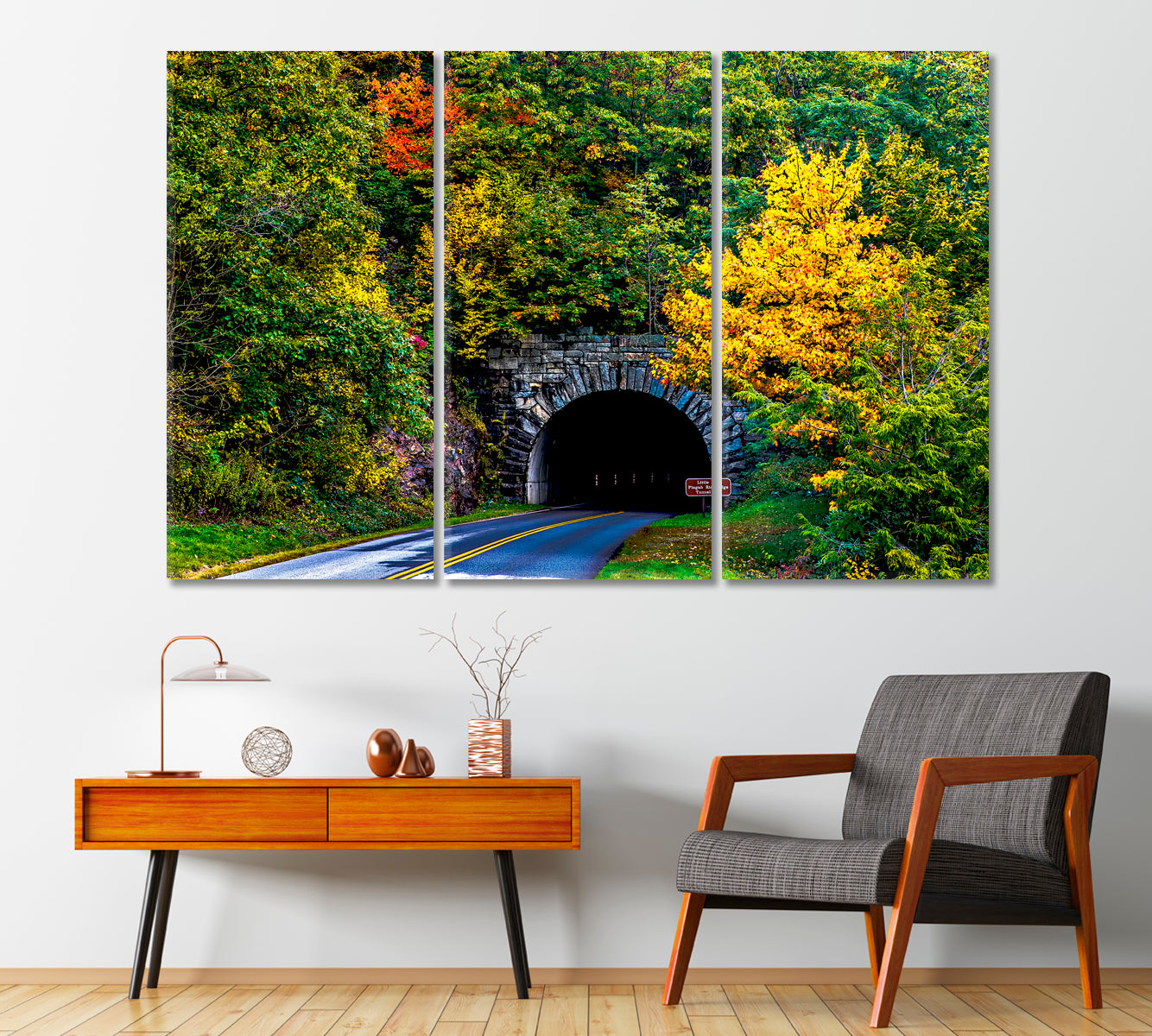 North Carolina Mountain Tunnel Canvas Print-Canvas Print-CetArt-1 Panel-24x16 inches-CetArt