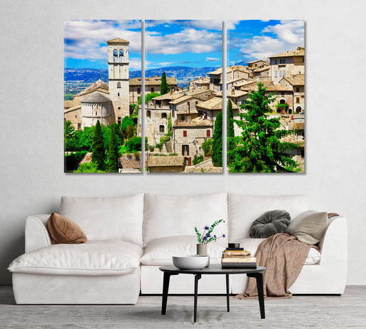 Famous Basilica of St Francis Assisi Italy Canvas Print-Canvas Print-CetArt-1 Panel-24x16 inches-CetArt