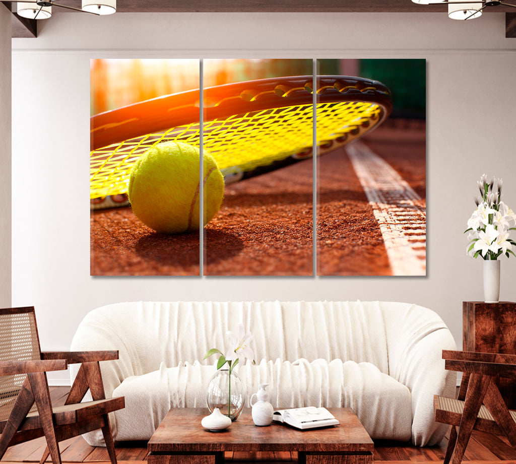 Tennis cool office wall art, tennis racket print canvas art 