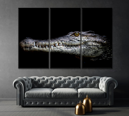 Muzzle Formidable Nile Crocodile Close Canvas Print-Canvas Print-CetArt-1 Panel-24x16 inches-CetArt