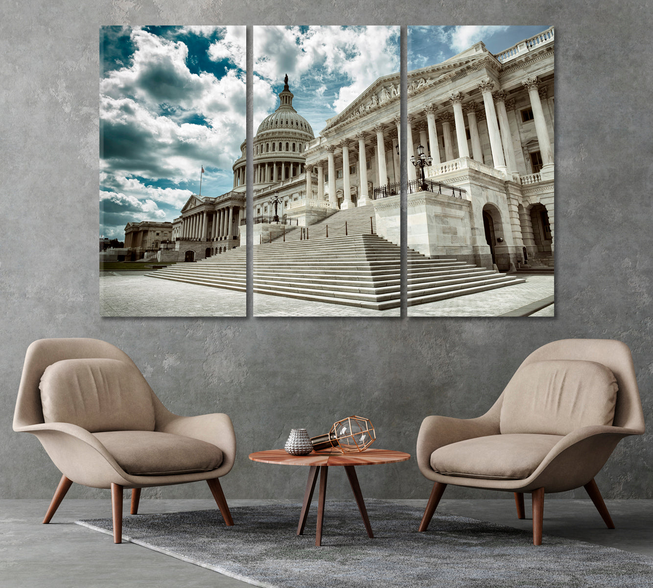 Capitol Building in Washington USA Canvas Print-Canvas Print-CetArt-1 Panel-24x16 inches-CetArt